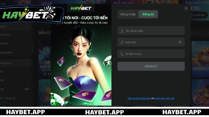Các bước đăng ký tài khoản HAYBET nhanh chóng 