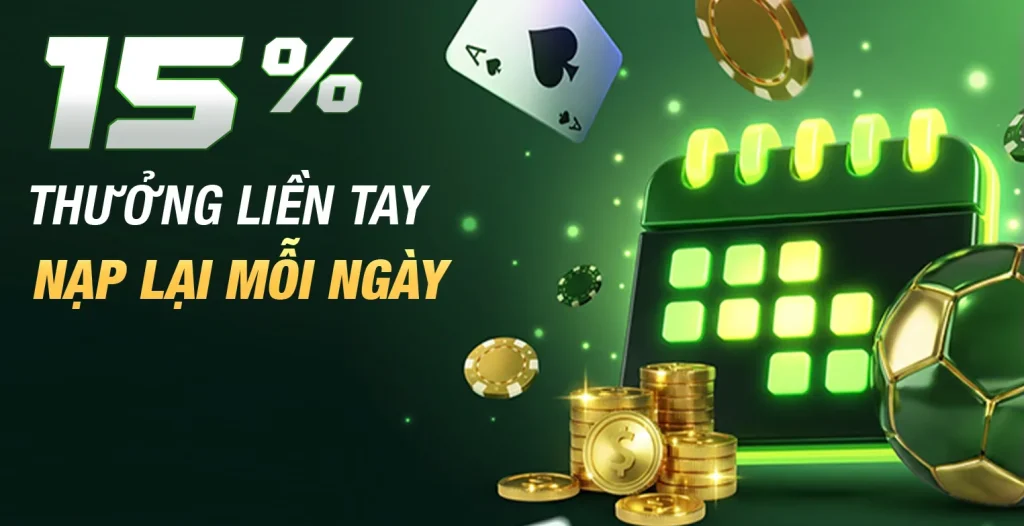 Nạp mỗi ngày ưu đãi 15%