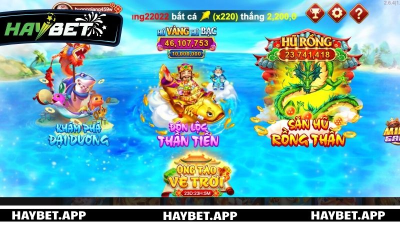 Top những game Bắn cá hấp dẫn nhất HAYBET